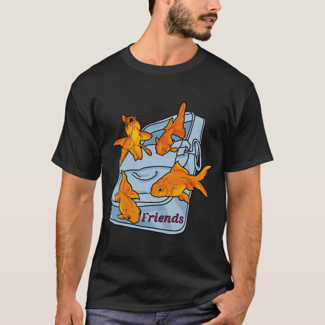 Camiseta Peixe-pescador adorável nadando (Frente)