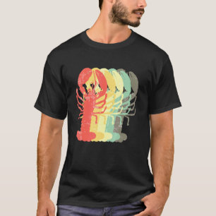 Camiseta Peixe-Rastango Retro Comendo Frutos Do Mar Cajun
