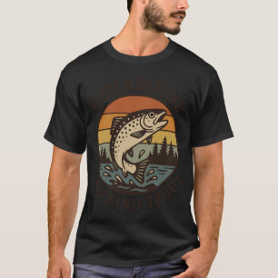 Camiseta Peixe Retro em Volta e Encontre a Pesca de Truta p