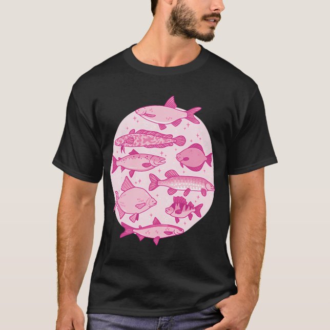 Camiseta Peixe Rosa e Brilhante (Frente)