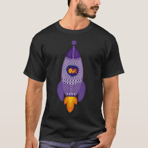 Camiseta Peixe Roxo a Nave Espacial
