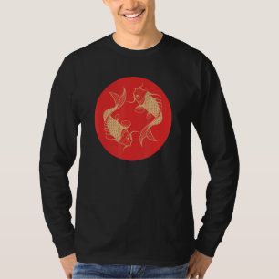 Camiseta Peixe Sol Vermelho Carpa Chinesa Koi Japonesa Asiá