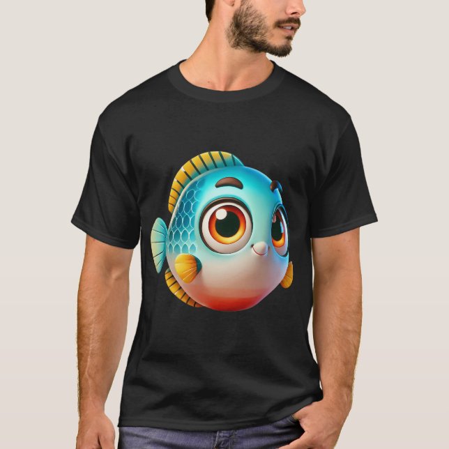 Camiseta Peixe Tambor Adorável (Frente)