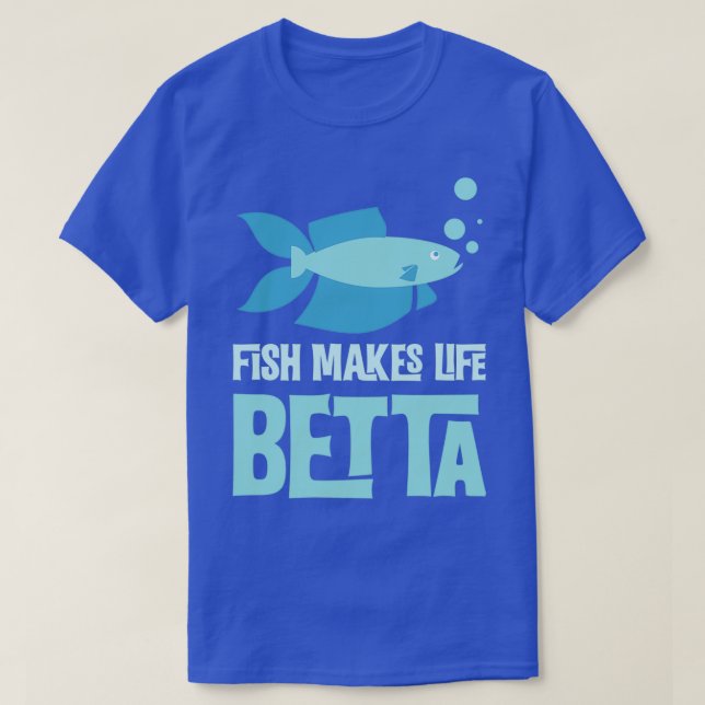Camiseta Peixe Torna Vida Betta Peixe Canhoto Para Propriet (Frente do Design)