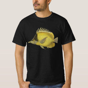 Camiseta Peixe Tropical Amarelo Chelmon Longirostris, Vinta