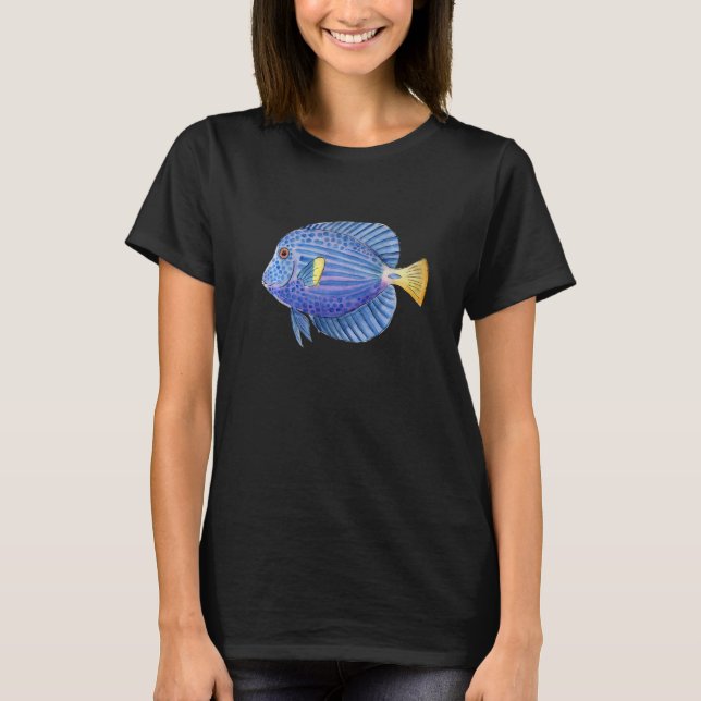 Camiseta Peixe Tropical bonito Tang Aquário Aquário De Anim (Frente)