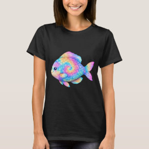 Camiseta Peixe Tropical Tie-Dye Arco-Íris