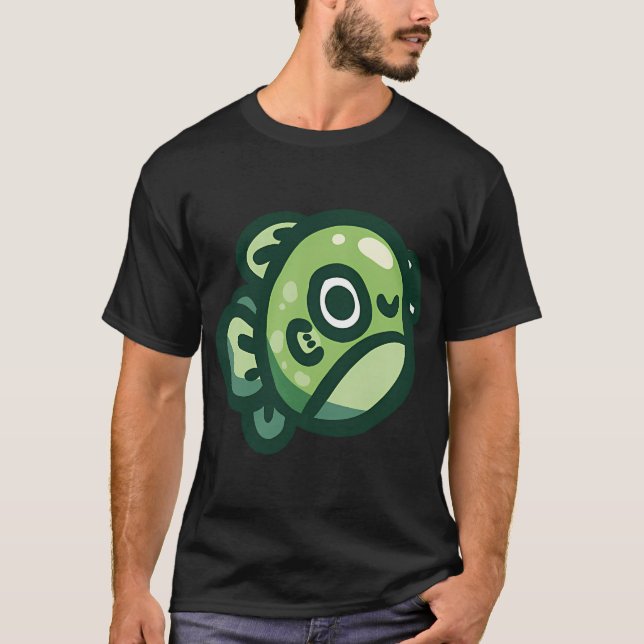 Camiseta Peixe Verde Doodle (Frente)