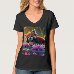 Camiseta Peixe vermelho deitado num lago de lótus