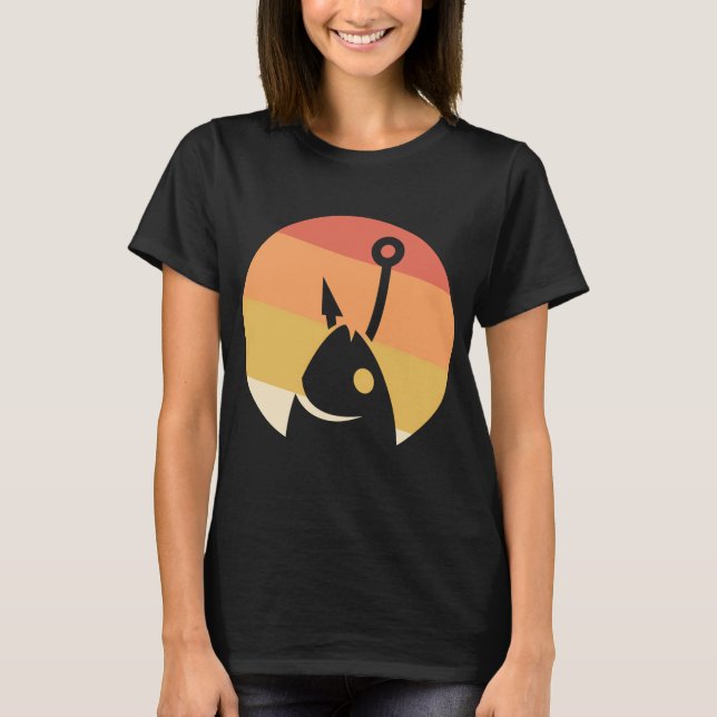 Camiseta Peixe vintage no anzol (Frente)