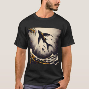 Camiseta Peixe Voador Carbonizado, Arte Gerada por IA