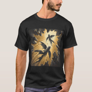 Camiseta Peixe Voador Carvão, Arte Gerada por IA