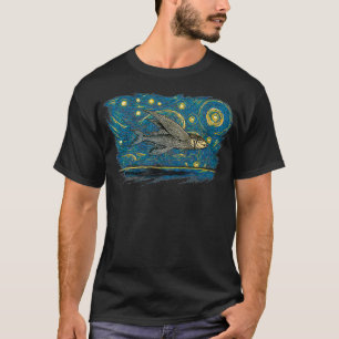 Camiseta Peixe Voador do Estilo de Vintagem Retroativo