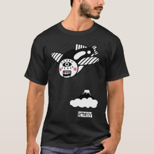 Camiseta peixe voador e Mt.Fuji (versão cinza)