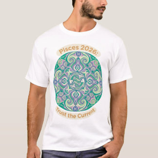 Camiseta Peixes 2026 Mandala de Peixes Pastel | Confie na C