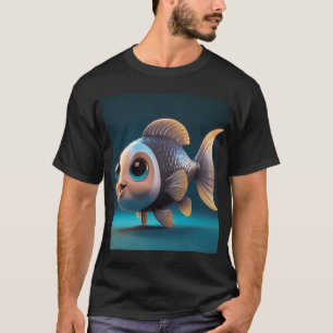 Camiseta Peixes 3D Adoráveis Divertidos