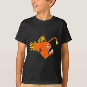 Camiseta Peixes-Anglês Criaturas do Mar Profundo Atacam Águ