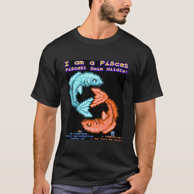 Camiseta Peixes Astrológicos Engraçados Assinam Com Slogan  (Frente)