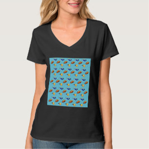 Camiseta Peixes Azuis E Peixes De Coelho Ativos