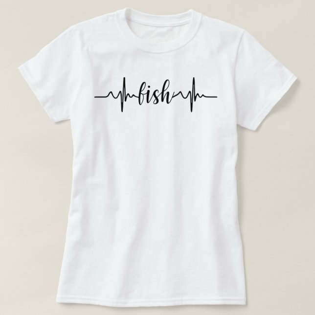 Camiseta Peixes - Batimentos Cardíacos De Peixes - Presente (Frente do Design)