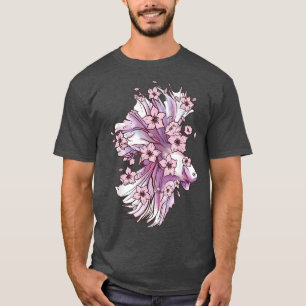 Camiseta Peixes Betta com peixes de combate siameses e Saku