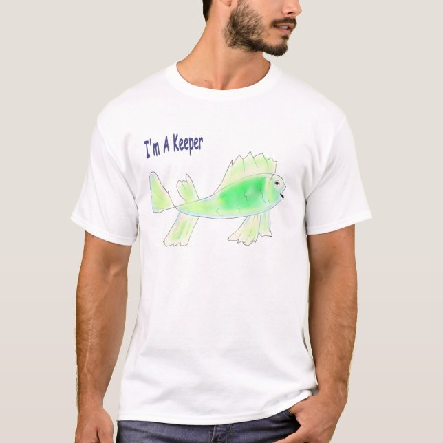 Camiseta Peixes bonitos com eu sou um texto do depositário (Frente)