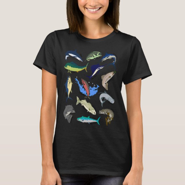 Camiseta Peixes brilham (Frente)