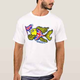 Camiseta Peixes britânicos com uma bandeira de Union Jack