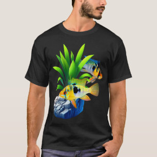 Camiseta Peixes Ciclídeos Anões Rams Azuis Alemães Frescos