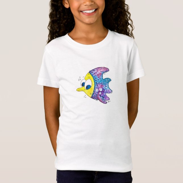 Camiseta Peixes Coloridos Esbranquiçados (Frente)