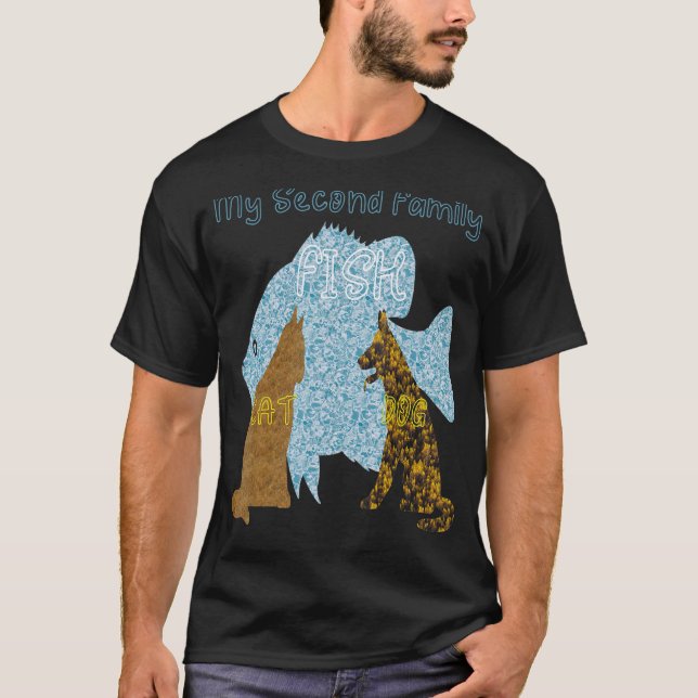 Camiseta Peixes Com Cão E Gato (Frente)