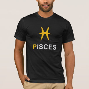 Camiseta Peixes com sinal zodiaco T-Shirt em texto branco