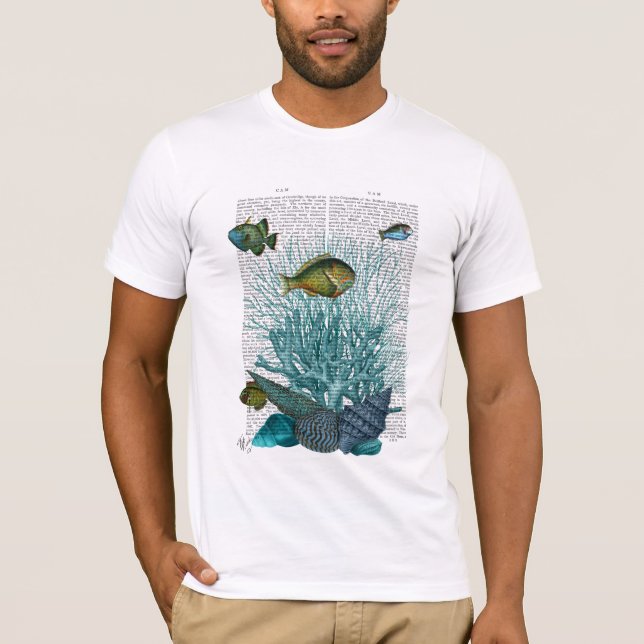 Camiseta Peixes, Conchas Azuis e Corais (Frente)