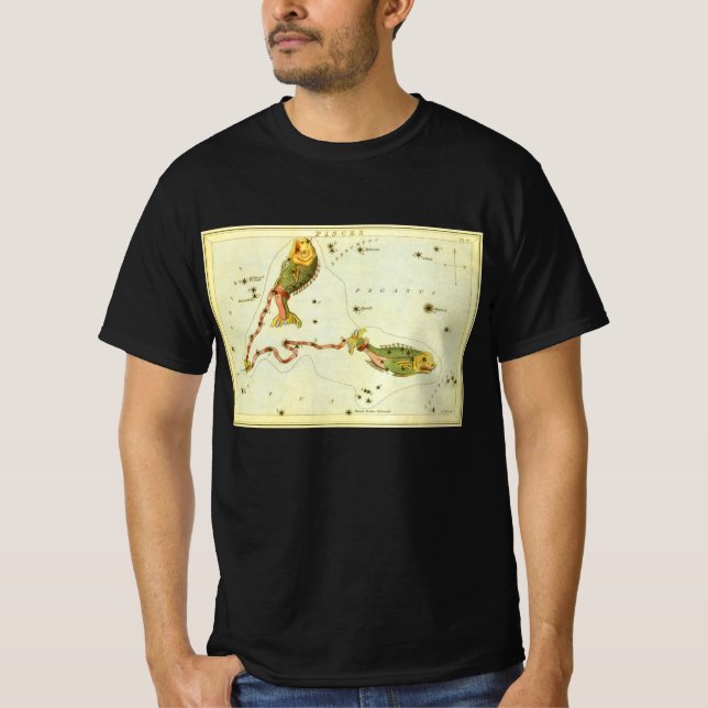 Camiseta Peixes, Constelação Vintage Espelho de Urânia (Frente)