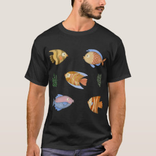 Camiseta Peixes da Vida Marinha em Aquarela