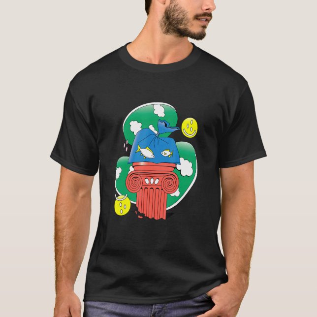 Camiseta Peixes De abstrato Com Design Plástico (Frente)