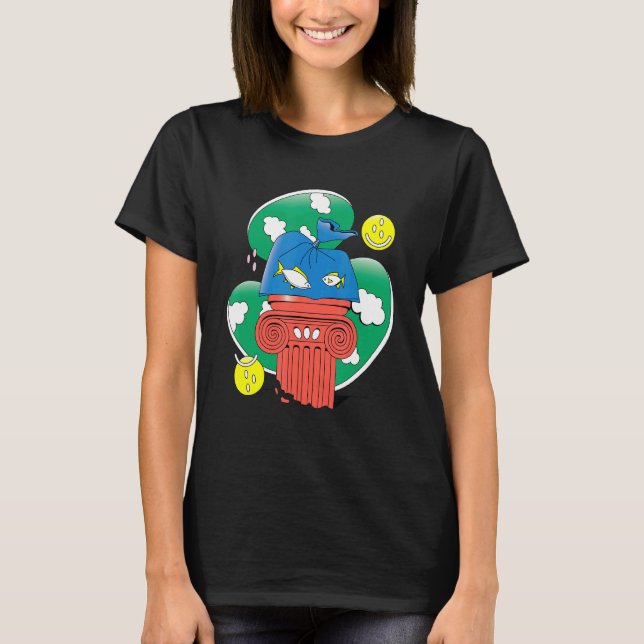 Camiseta Peixes De abstrato Com Design Plástico (Frente)