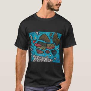 Camiseta Peixes de água doce abstratos truta arco-íris tint