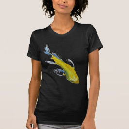 Camiseta Peixes de aquarela amarelos koi japoneses