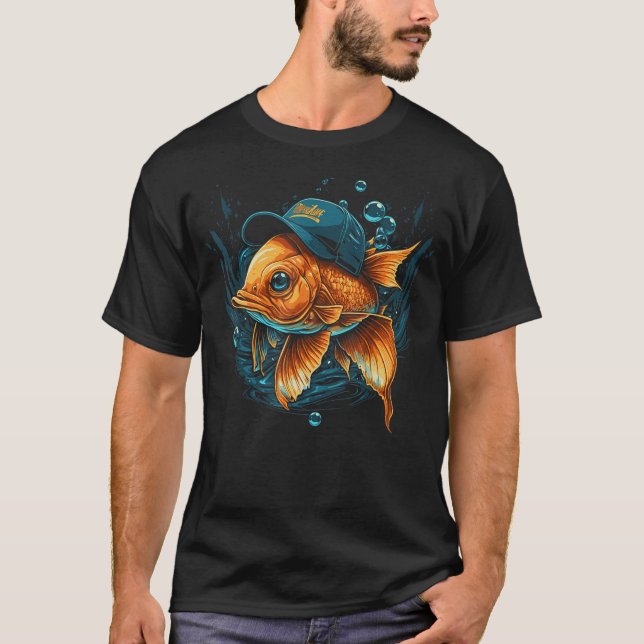 Camiseta Peixes de Aquário com Boné de Baseball (Frente)