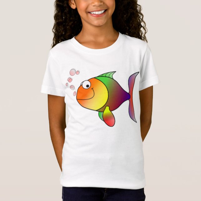 Camiseta Peixes de arco-íris felizes (Frente)