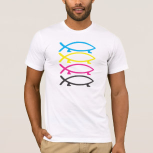 Camiseta peixes de darwin do cmyk