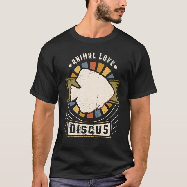 Camiseta Peixes de Disco Vintage, Retro Clássico (Frente)