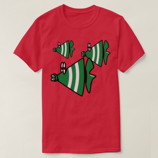 Camiseta Peixes de enxame de aquário (Frente do Design)