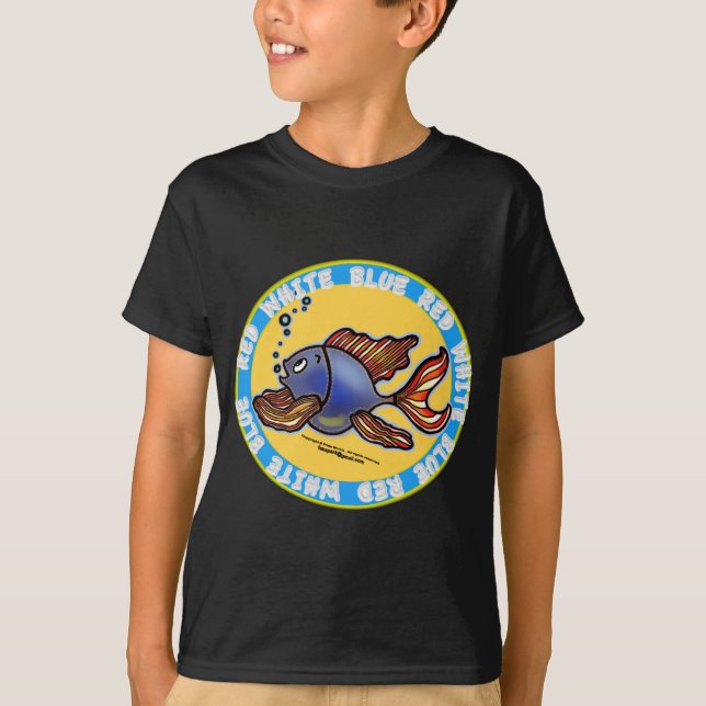 Camiseta Peixes de jeans (Frente)