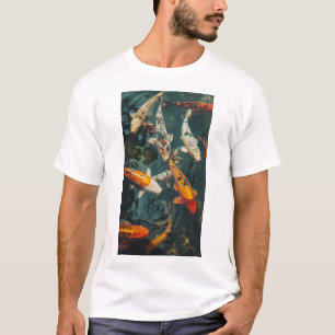 Camiseta Peixes de Koi únicos nadando a montante - T-S colo