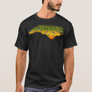 Camiseta Peixes De Truta Brook do Norte do Estado do Map Pe
