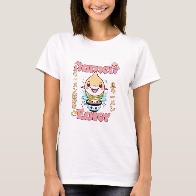 Camiseta Peixes De Tubarões Comem - comidas asiáticas amant (Frente)