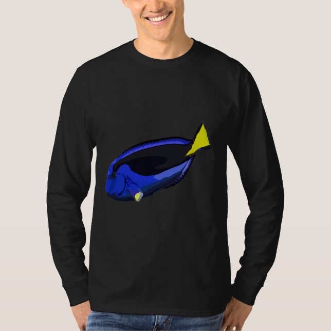 Camiseta Peixes do Aquário Marinho de Tang Azul Regal - Rec (Frente)