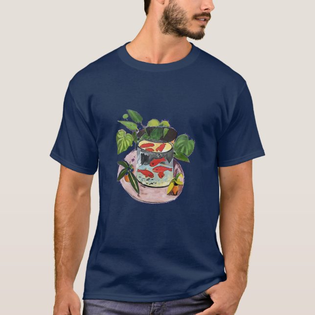 Camiseta Peixes Dourados Após Matisse (Frente)